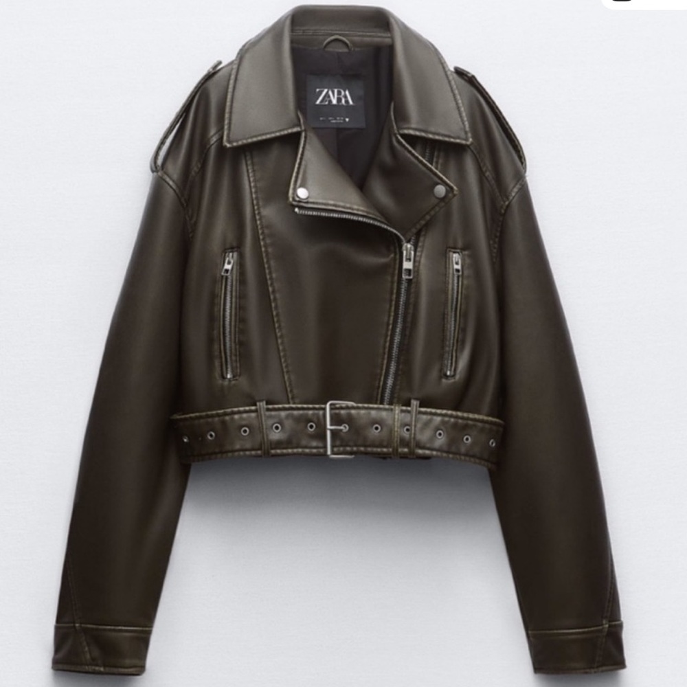 Zara Black Faux Leather Jacket